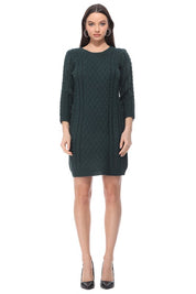 Women's Cable Knit Long Sleeve Sweater Dress