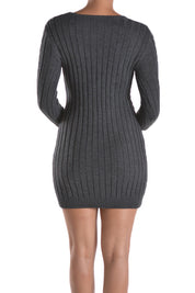 Women's Cable Knit Long Sleeve Sweater Dress