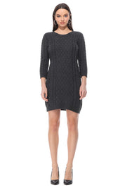 Women's Cable Knit Long Sleeve Sweater Dress