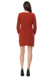 Women's Cable Knit Long Sleeve Sweater Dress