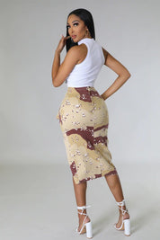 Women's Desert Camo Cargo Pencil Skirt