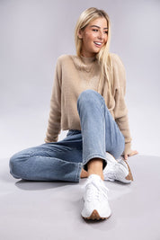 Women's Relaxed Fit Mock Neck Pullover