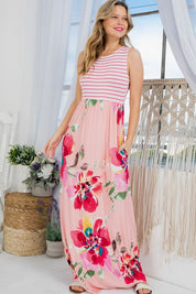 FLORAL MIX TANK MAXI DRESS