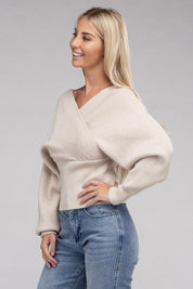 Women's Viscose Cross Wrap Pullover Sweater