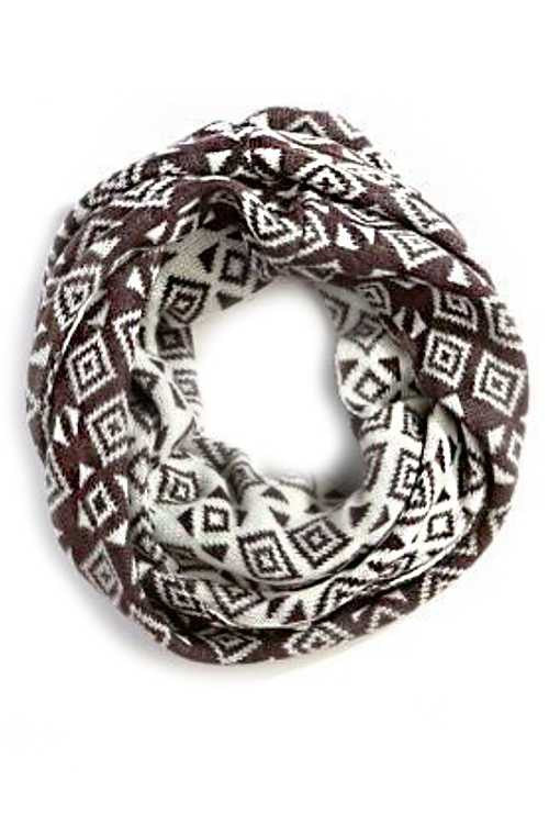 Women's Geo Pattern Acrylic Infinity Scarf