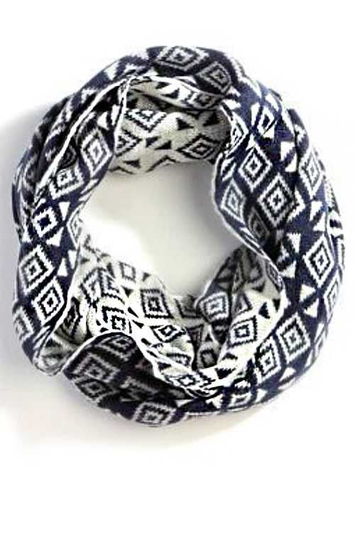 Women's Geo Pattern Acrylic Infinity Scarf