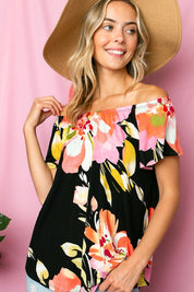 Women's Floral Off Shoulder Top