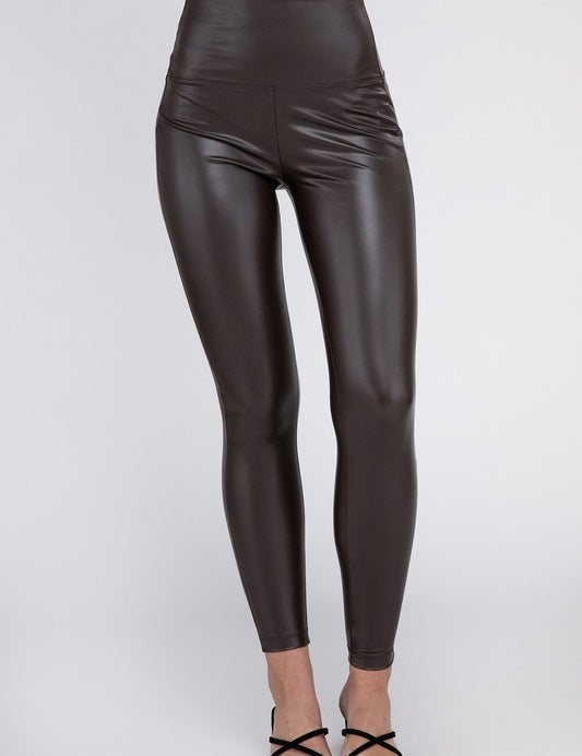 High Rise Faux Leather Leggings