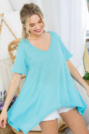 Women's Casual Solid Low Gauge Tunic Top