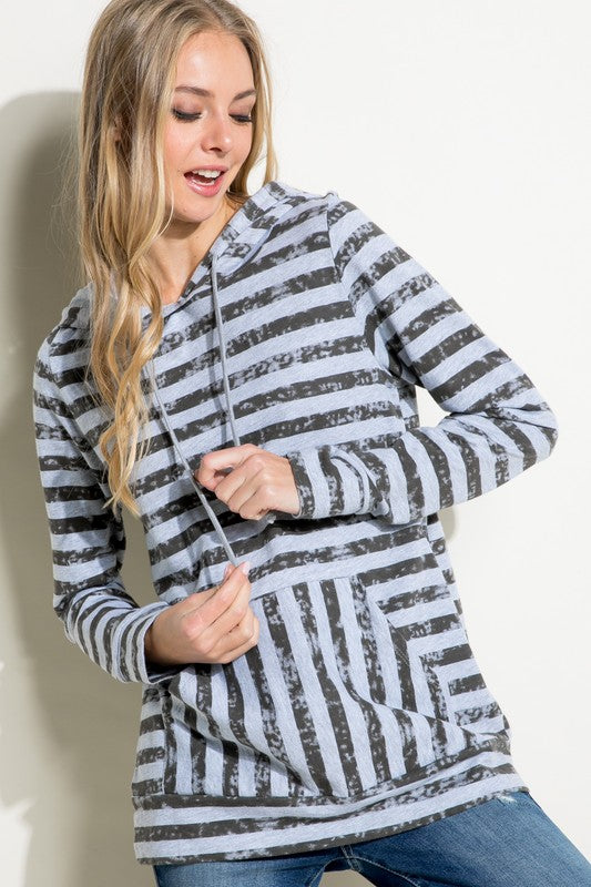 Women's Striped Terry Sweatshirt