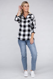 Women's Casual Plaid Flannel Shirt