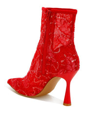 Women's Elegant Sequin Lace Boots for Special Occasions