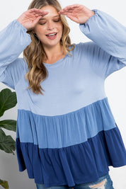 Women's Color Block Tiered Swing Top