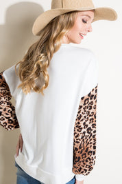 Women's Loose Fit Animal Print Long Sleeve Top