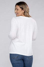 Women's Relaxed Fit Plus Cotton Long Sleeve T-Shirt