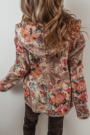 Women's Hooded Floral Sherpa Lined Jacket