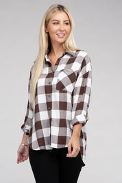 Women's Casual Plaid Flannel Shirt