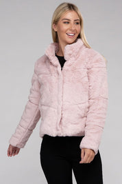 Women's Cozy Fluffy Zip-Up Jacket