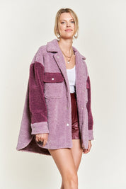 Women's Oversized Colorblock Sherpa Jacket