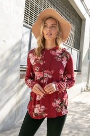 FLORAL PRINT SWEARTSHIRT