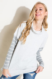 Women's Casual Loose Fit Turtle Neck Top