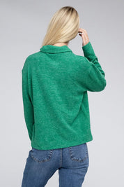 Women's Relaxed Collared Button Front Sweater