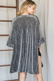 Women's Metallic Animal Print Kimono