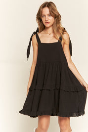 Women's Loose Fit Square Neck Ruffle Dress