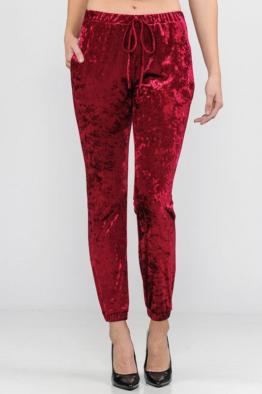 SOLID ICE VELVET JOGGERS CASUAL PANTS