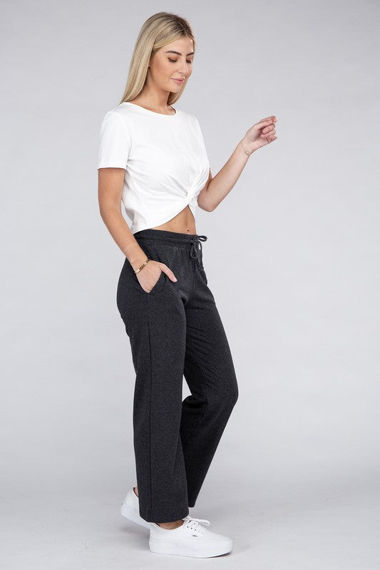 Lounge Wide Pants with Drawstrings