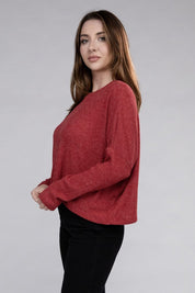 Women's Cozy Ribbed Dolman Long Sleeve Sweater