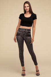 Women's High-Rise Fitted Denim Leggings