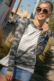 Women's Casual Camouflage Mixed Hoodie