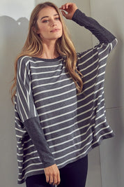 Women's Oversized Stripe Mix Tunic Top