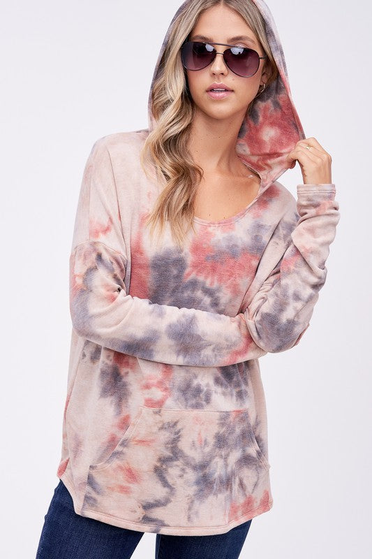 Women's Oversized Cloud Tie Dye Terry Sweatshirt