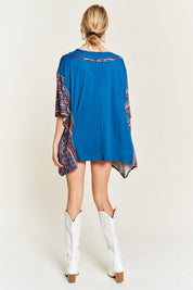 Women's Bohemian V-Neck Poncho Tunic