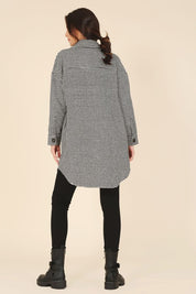 Women's Houndstooth Long Shacket