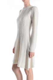 Women's Cable Knit Flared Mini Sweater Dress