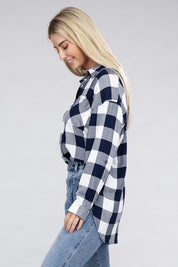 Women's Casual Plaid Flannel Shirt