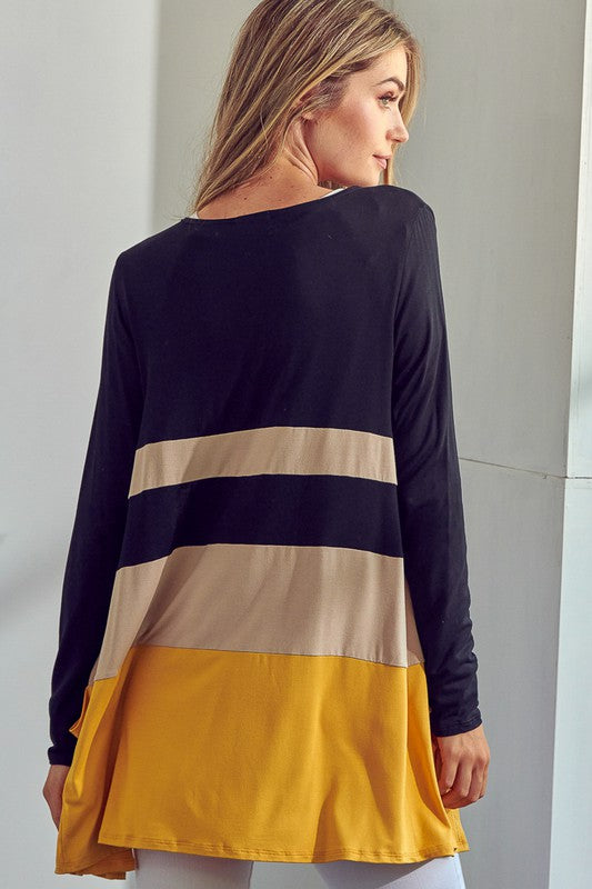 Women's Casual Colorblock Jersey Cardigan