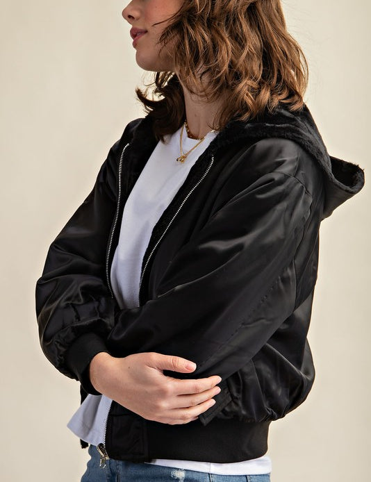 REVERSIBLE ALL WEATHER FUR LINED BOMBER JACKET