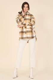 Women's Plaid Sherpa Jacket