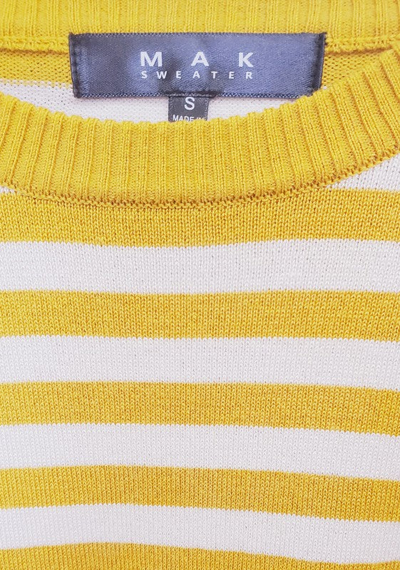 Women's Striped Long Sleeve Pullover Sweater