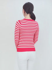 Women's Striped Long Sleeve Pullover Sweater