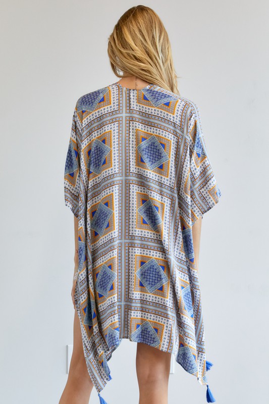 Women's Printed Short Sleeve Kimono