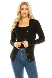 Women's Casual Open Front Knit Cardigan with Pockets