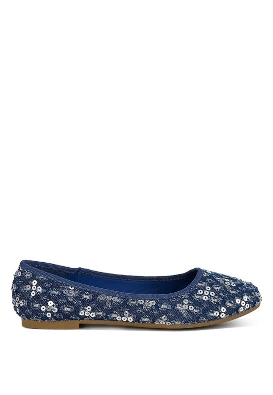 Women's Sequin Embellished Ballet Flats