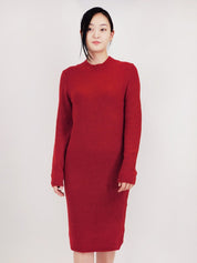 Women's Loose Fit Textured Midi Sweater Dress