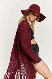 Women's Fringe Knit Cardigan