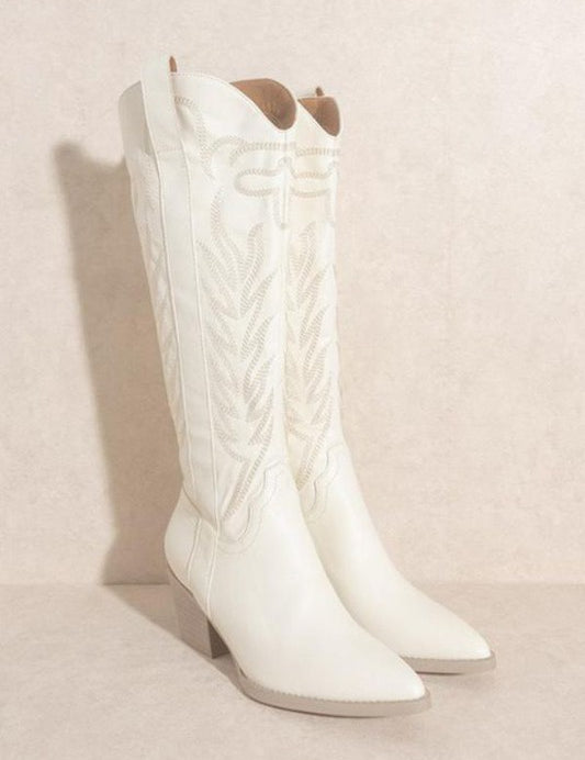 SAMARA-EMBROIDERY WESTERN KNEE HIGH BOOTS